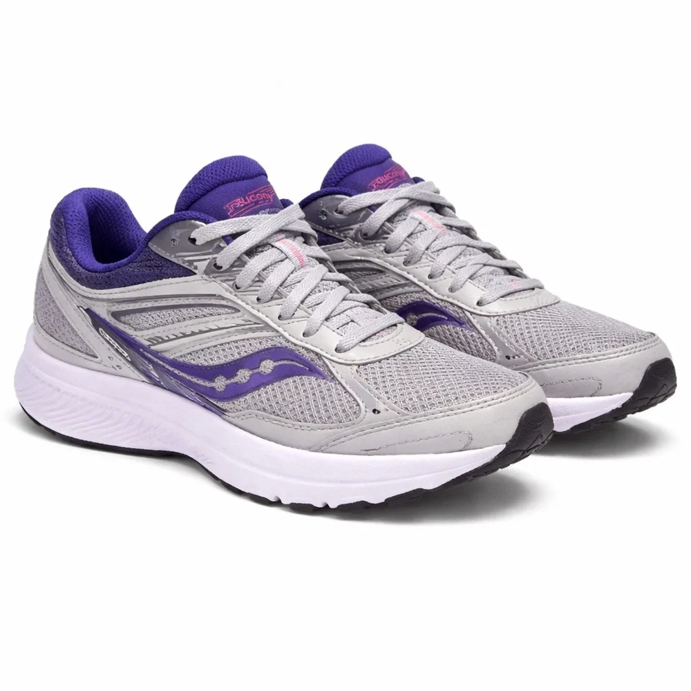 Saucony Cohesion Running Shoes Women’s 6 Gray Purple Athletic Sneakers